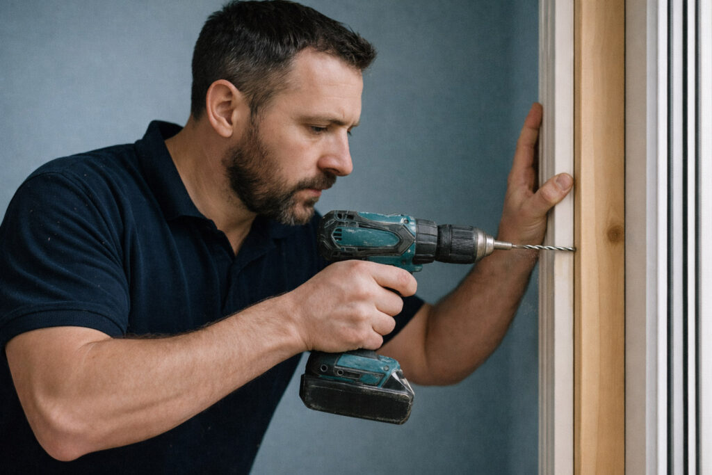 Tradesperson working inside a property